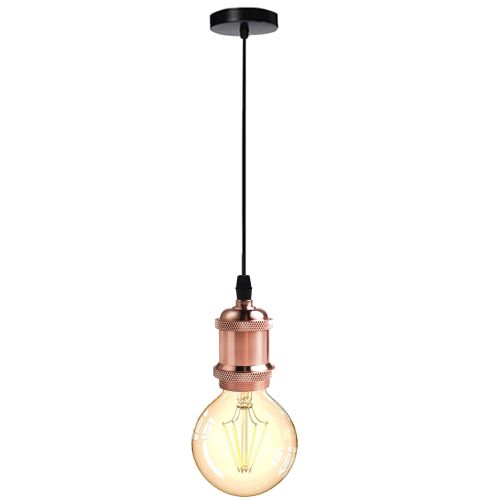 Suspension Vintage E27 Lustre Simple Pour Restaurant Salon Cuisine Bar Or Rose