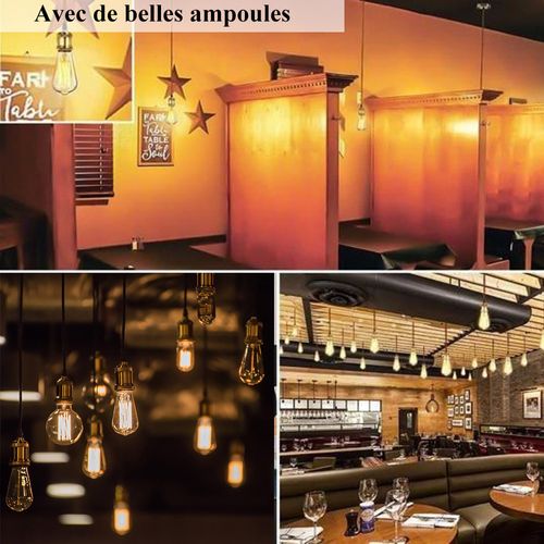 Suspension Vintage E27 Lustre Simple Pour Restaurant Salon Cuisine Bar Bronze Rouge