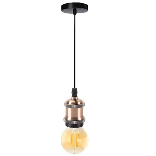 Suspension Vintage E27 Lustre Simple Pour Restaurant Salon Cuisine Bar Bronze Rouge