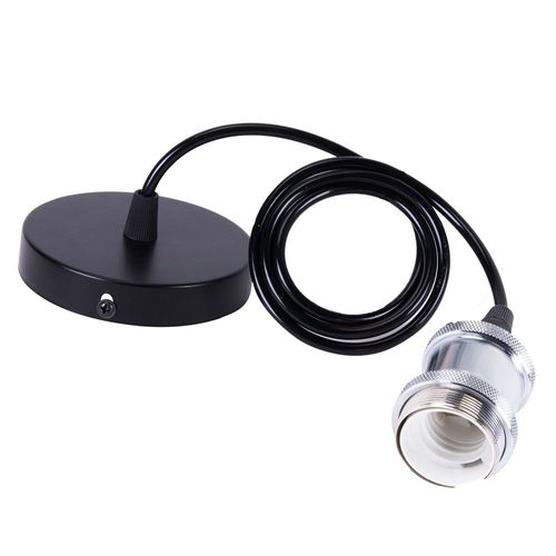 2 Pack Suspension Industrielle Vintage E27 Luminaire 100cm Pour Cuisine Chambre Bar Argente