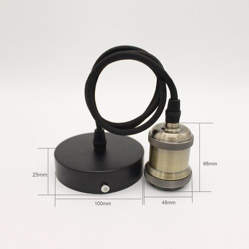 Lot De 4 Suspension Industrielle Vintage E27 Luminaire 100cm Pour Cuisine Chambre Bar Laiton