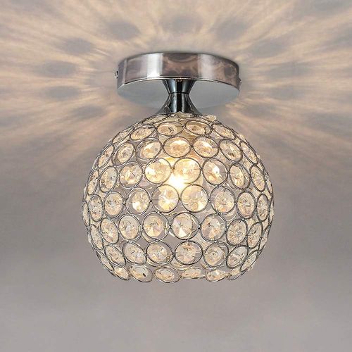 Plafonnier En Cristal 15cm Lampe De Plafond E27 Pour Salon Chambre Café Bar