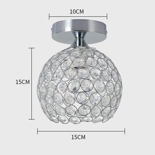 Plafonnier En Cristal 15cm Lampe De Plafond E27 Pour Salon Chambre Café Bar