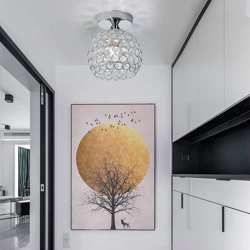 Plafonnier En Cristal 15cm Lampe De Plafond E27 Pour Salon Chambre Café Bar