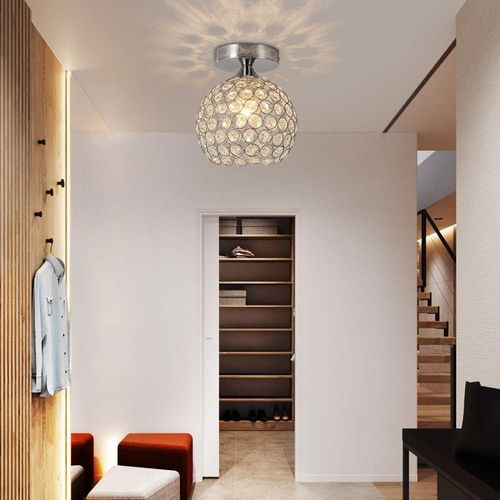 Plafonnier En Cristal 15cm Lampe De Plafond E27 Pour Salon Chambre Café Bar