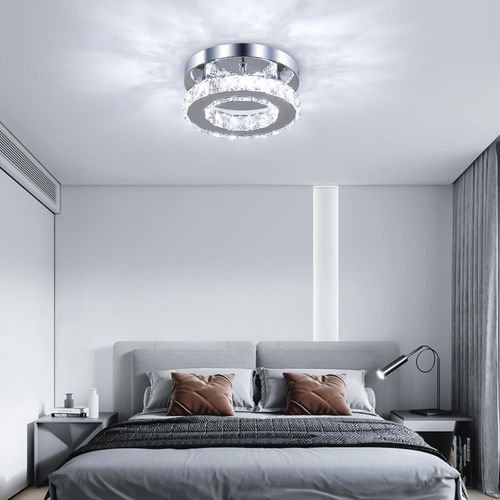 Moderne Lampe De Plafond LED Plafonnier Cristal Luminaire Pour Couloir Salon Chambre Blanc Froid