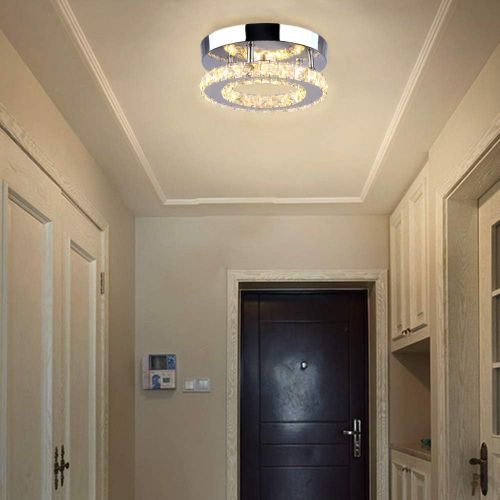 Moderne Lampe De Plafond LED Plafonnier Cristal Luminaire Pour Couloir Salon Chambre Blanc Chaud
