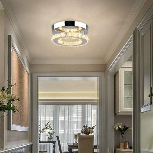 Moderne Lampe De Plafond LED Plafonnier Cristal Luminaire Pour Couloir Salon Chambre Blanc Chaud