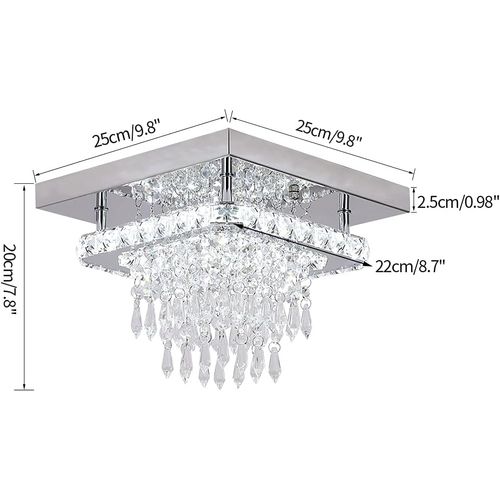Plafonnier Moderne Cristal LED Lampe De Plafond Dimmable Pour Salon Chambre 3 Couleurs De Lumière
