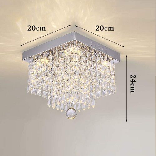 Plafonnier En Cristal LED Lustre Moderne Lampe De Plafond Pour Chambre Salon Couloir Lumière Chaude