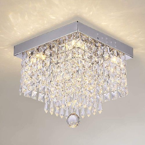 Plafonnier En Cristal LED Lustre Moderne Lampe De Plafond Pour Chambre Salon Couloir Lumière Chaude