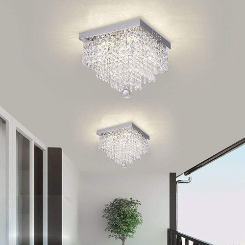 Plafonnier En Cristal LED Lustre Moderne Lampe De Plafond Pour Chambre Salon Couloir Lumière Chaude