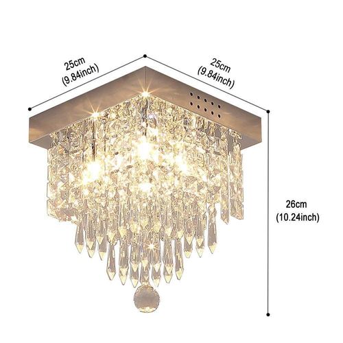 Plafonnier Cristal LED Lustre Moderne Lampe De Plafond Pour Chambre Salon Couloir Lumière Chaude