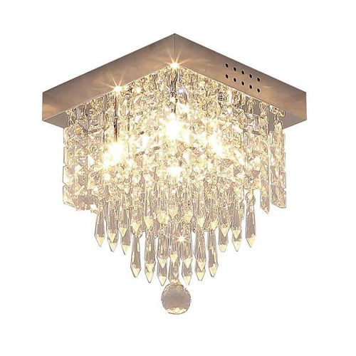 Plafonnier Cristal LED Lustre Moderne Lampe De Plafond Pour Chambre Salon Couloir Lumière Chaude