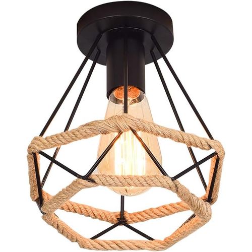 Plafonnier Industrielle Intérieur Lampe De Plafond Vintage Abat-jour Cage Métal Pour Maison Bar Café