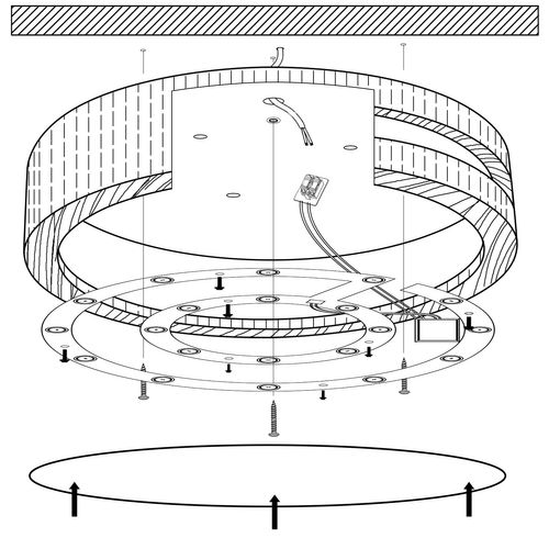 Plafonnier LED Bois 30cm Lampe De Plafond Rond Pour Salon Chambre Couloir 3000k Lumière Chaude