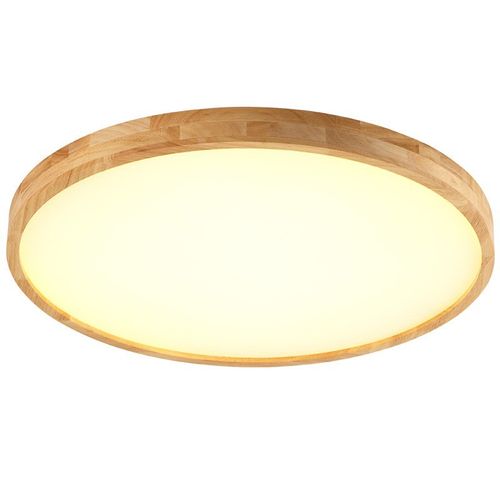 Plafonnier LED 24w 40cm Lampe De Plafond Rond Bois Pour Cuisine Couloir Chambre Lumière Chaude