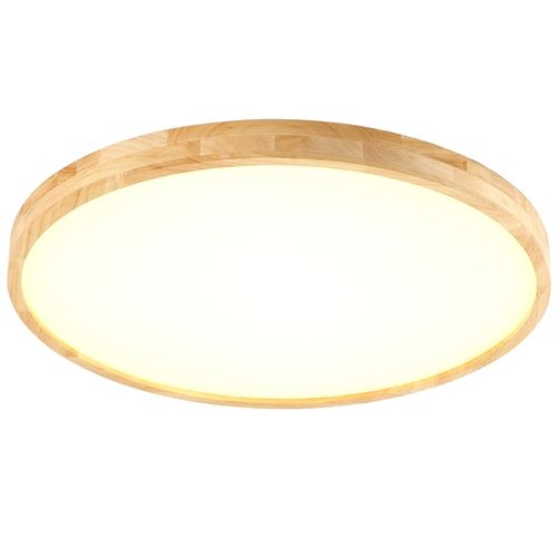 Plafonnier LED 24w 40cm Lampe De Plafond Rond Bois Pour Cuisine Couloir Chambre Lumière Naturelle