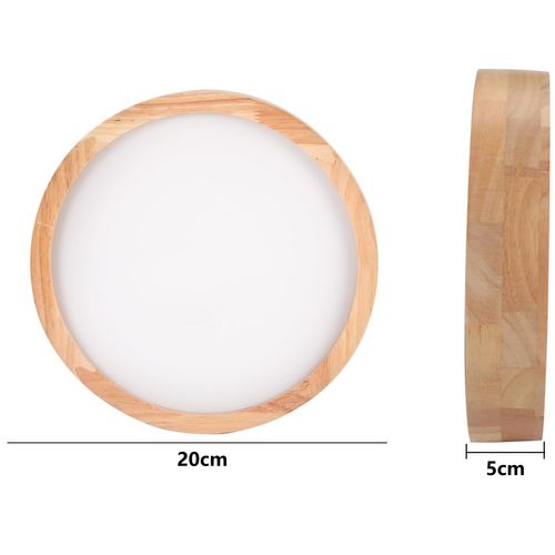 Plafonnier LED En Bois Lampe De Plafond Moderne Rond 20cm Pour Salon Chambre Couloir Lumière Chaude