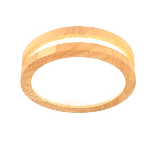 Plafonnier LED Bois Rond 20cm Éclairage De Plafond Pour Chambre Salon Couloir Lumière Froide