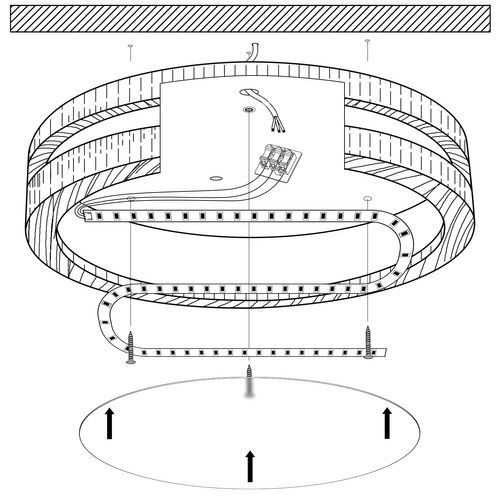 Plafonnier LED Bois Rond 20cm Éclairage De Plafond Pour Chambre Salon Couloir Lumière Froide
