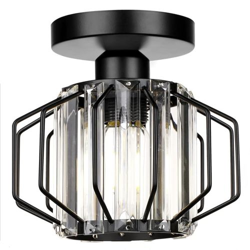 Plafonnier Moderne En Cristal Lampe De Plafond E27 Pour Salon Chambre Cuisine Couloir Noir
