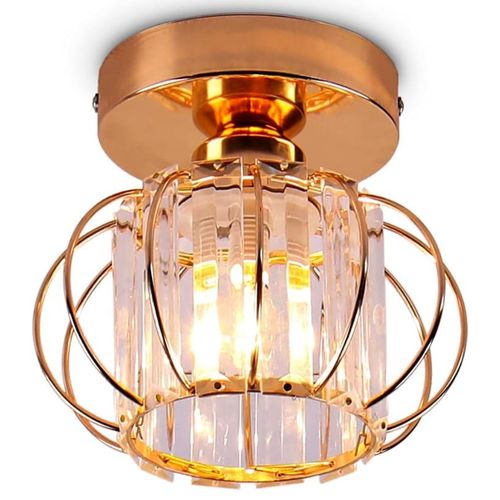 Plafonnier Cristal Moderne E27 Luminaire Éclairage De Plafond Pour Chambre Couloir Entrée Rose