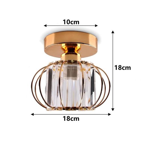 Lot De 2 Plafonnier Cristal Moderne E27 Lampe De Plafond Pour Chambre Couloir Entrée Rose