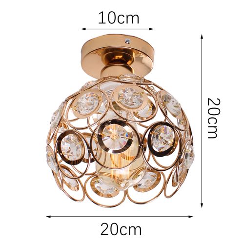 Plafonnier Moderne En Cristal 20cm Lampe De Plafond E27 Pour Salon Cuisine Chambre Rose