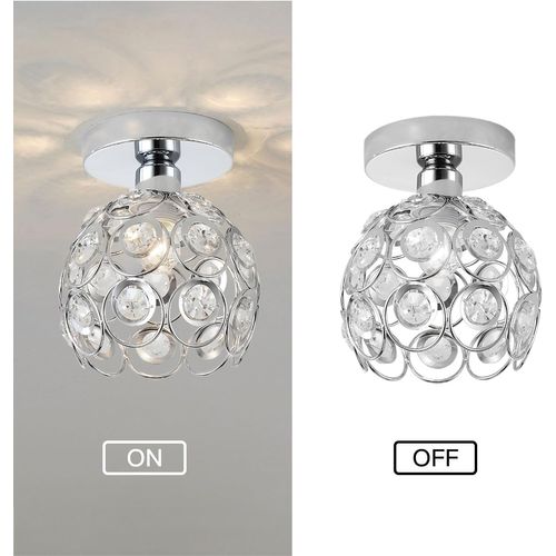 Plafonnier Intérieur Moderne 20cm Lampe De Plafond E27 Éclairage Pour Salon Cuisine Chambre Argent
