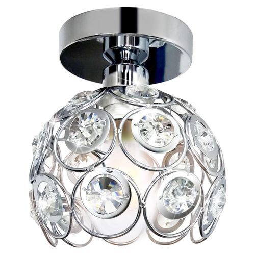 Plafonnier Intérieur Moderne 20cm Lampe De Plafond E27 Éclairage Pour Salon Cuisine Chambre Argent
