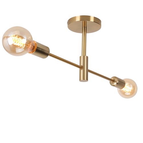 Moderne Plafonnier 2 Lumières Lampe De Plafond Industriel E27 Pour Salon Chambre Cuisine Or