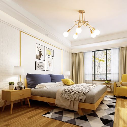 Plafonnier Moderne 5 Lumières Lampe De Plafond Intérieur E27 Pour Salon Chambre Cuisine Or