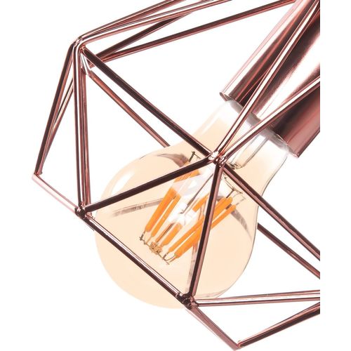 Plafonnier Industrielle Cage En Métal Lampe De Plafond E27 Rose Pour Salon Salle Chambre