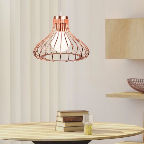 2pcs Plafonnier Vintage Suspension Lustre Industrielle Or Rosee Simple Lustre Rétro Créatif