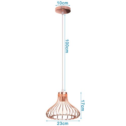 2pcs Plafonnier Vintage Suspension Lustre Industrielle Or Rosee Simple Lustre Rétro Créatif