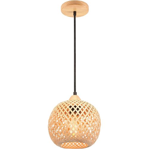 20cm Suspension Luminaire Moderne Suspension En Bambou Tissage Abat-jour En Bambou Vintage