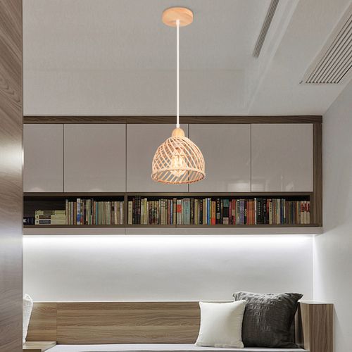 Lustre En Bambou Rétro Moderne Luminaire Plafonnier D'intérieur Suspensions Luminaire Vintage