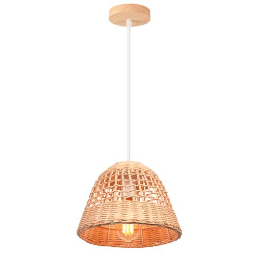 Lampe De Plafond Rétro Lustre En Bambou Lampe à Suspension D'intérieur Moderne E27
