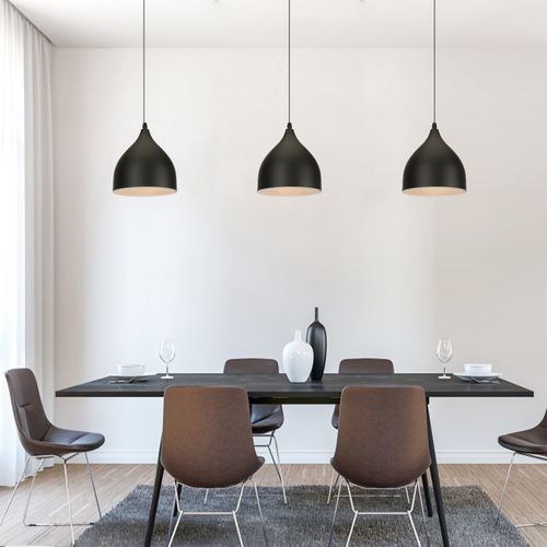 Lampe à Suspension Rétro Antique Plafonnier Moderne Suspension Luminaire Vintage Noir