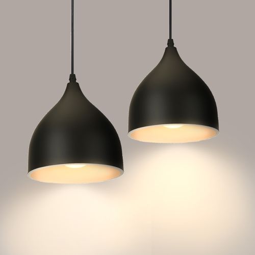 Lampe à Suspension Rétro Antique Plafonnier Moderne Suspension Luminaire Vintage Noir