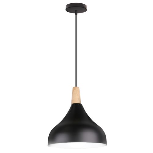 Lampe à Suspension Moderne Plafonnier D'intérieur Lustre Abat-jour En Métal Noir E27