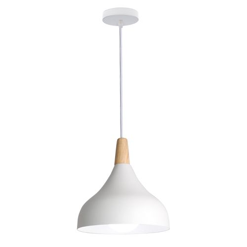 Lampe à Suspension Moderne Plafonnier D'intérieur Lustre Abat-jour En Métal Blanc E27