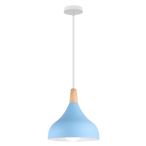Lampe à Suspension Moderne Plafonnier D'intérieur Lustre Abat-jour En Métal Bleu E27