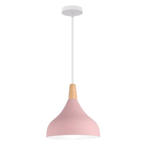Lampe à Suspension Moderne Plafonnier D'intérieur Lustre Abat-jour En Métal Rose E27