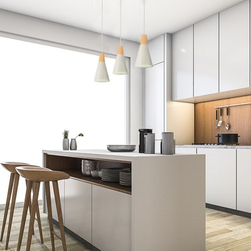 2x Suspension Luminaire Moderne Blanc Abat-jour En Métal Et Bois Suspension Lustre Nordique Rétro