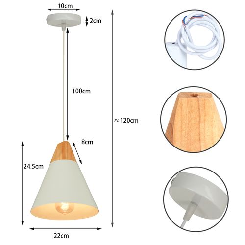 Lampe à Suspension Moderne Blanc Suspension Luminaire Nordique Lustre Rétro En Métal Intérieure