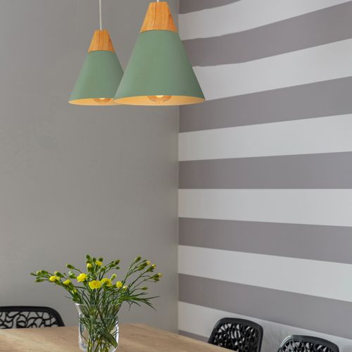 Lampe à Suspension Moderne Vert Suspension Luminaire Nordique Lustre Rétro En Métal Intérieure