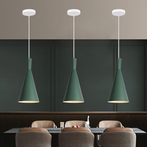 Suspension Luminaire Créatif Rétro Suspension En Métal Vert Plafonnier Moderne Intérieur