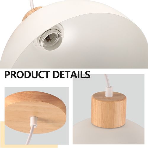 Lustre En Métal Vintage Suspension Luminaire Moderne Lampe à Suspension D'intérieur Blanc